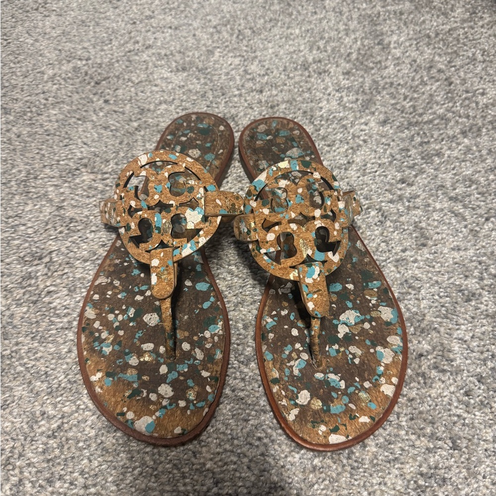 Tory Burch Multicolor Cork Sandals